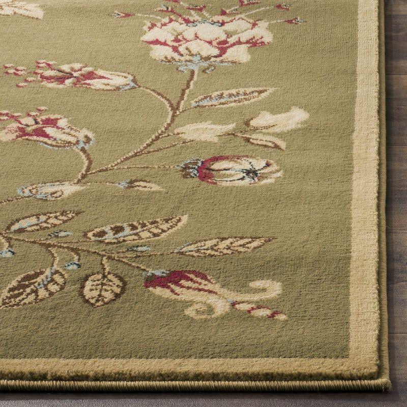 Elegant Blue Floral 27" Synthetic Easy-Care Area Rug