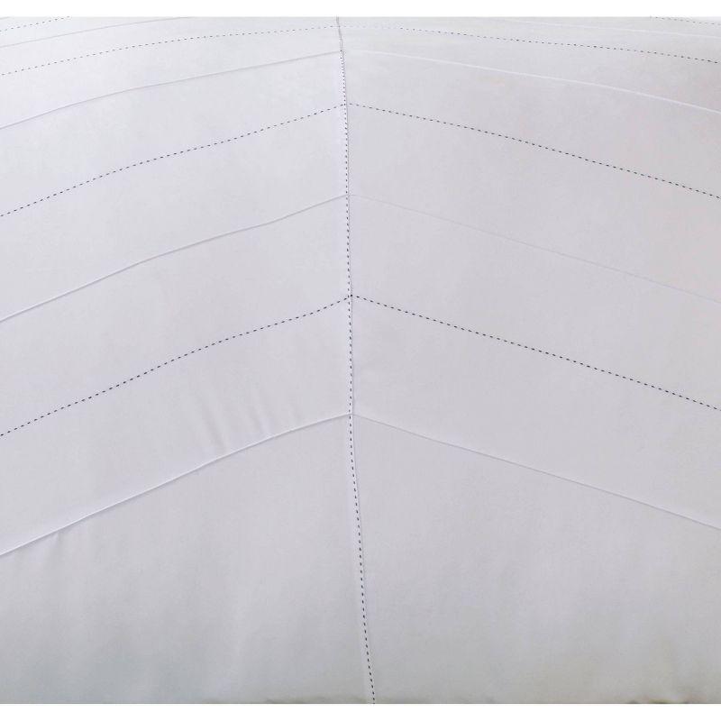 White Chevron Pintuck Full/Queen Duvet Cover Set