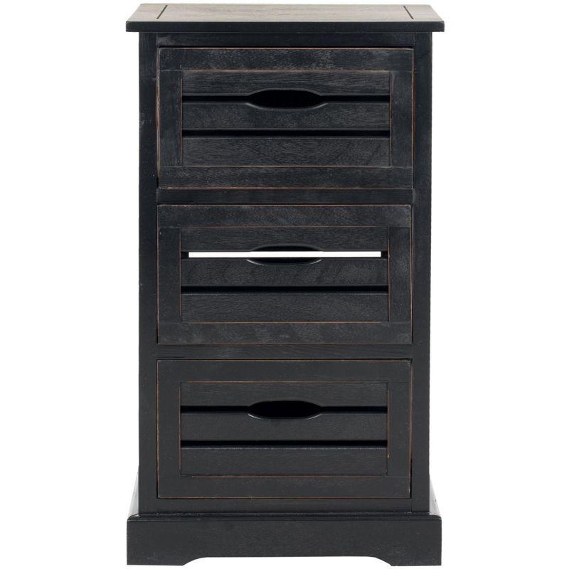 Samara 3 Drawer Cabinet - AMH5713 - Distressed Black - Safavieh Couture