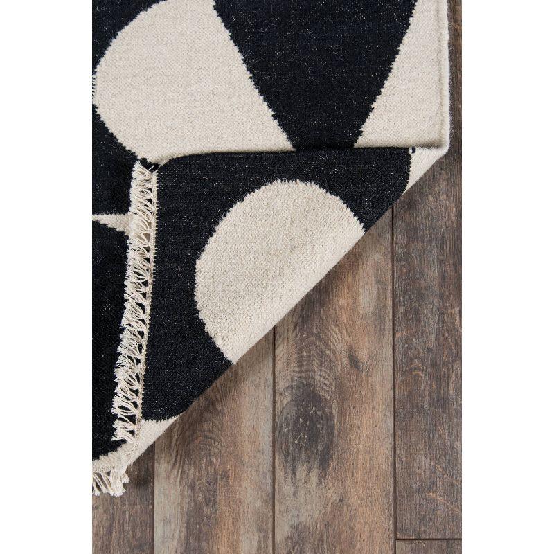 Moorish Geometric Black Wool 8'x10' Handwoven Area Rug