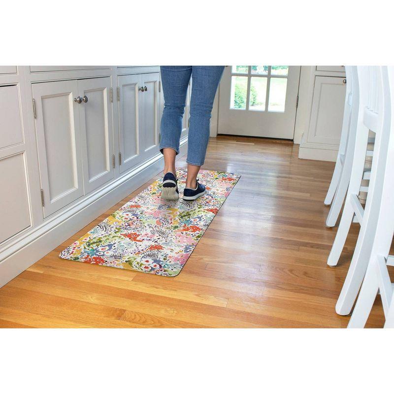 Teddi Multicolor Floral Anti-Fatigue Kitchen Mat 60" x 20"