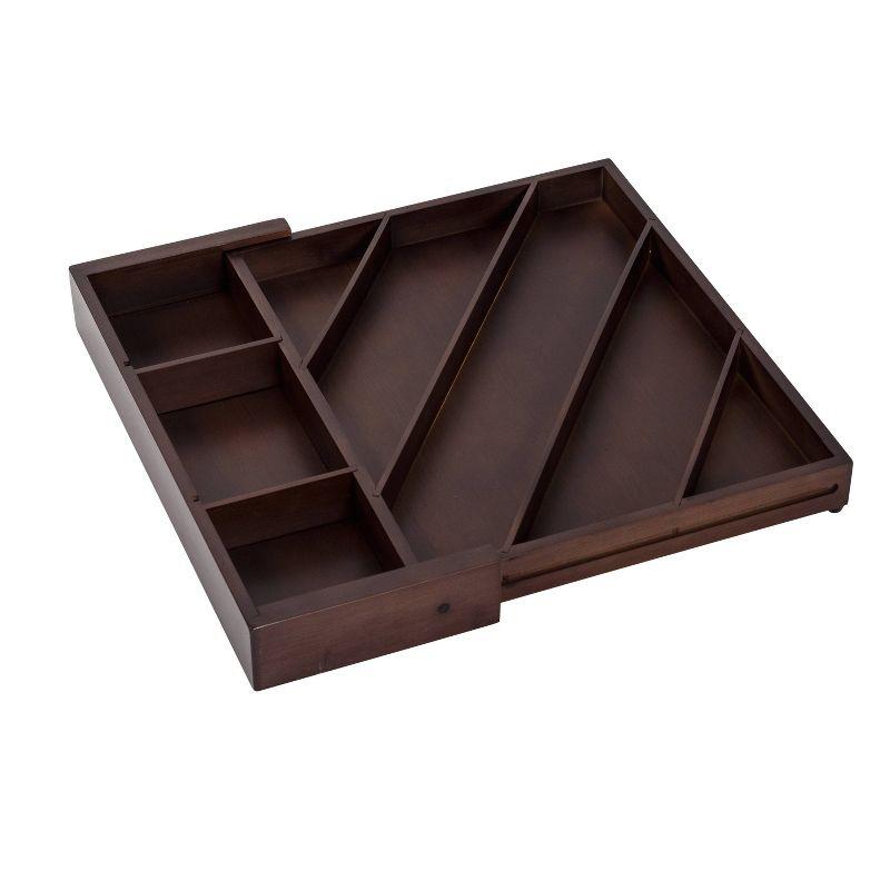 Honey-Can-Do Bamboo Diagonal Drawer Organizer - Walnut