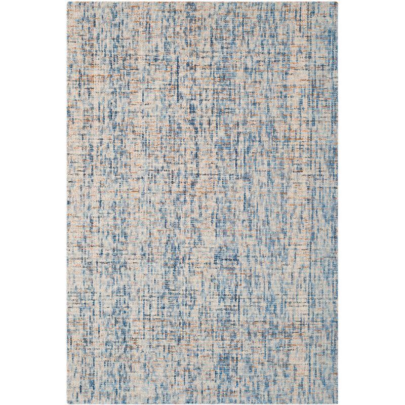 Handmade Dark Blue Abstract Wool Area Rug 3' x 5'