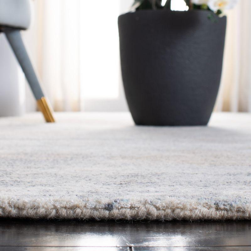 Heirloom Grey-Blue 6' Square Wool & Viscose Tufted Rug