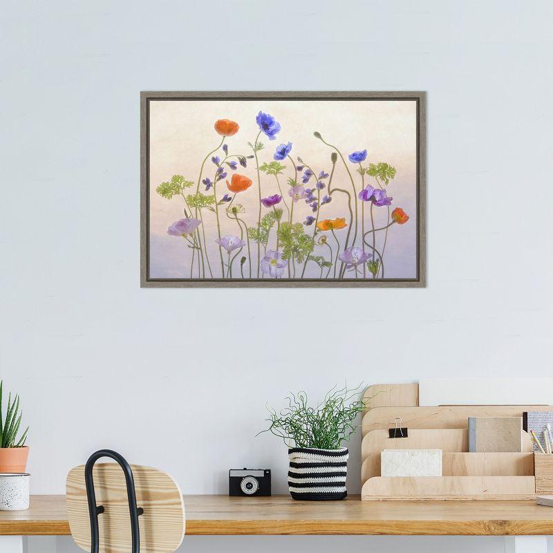 Amanti Art Poppy & Anemone (Flowers) by Catherine W. Canvas Wall Art Print Framed 23 x 16-in.