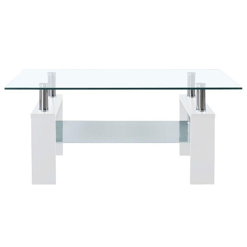 Orren Ellis Paizleigh vidaXL Coffee Table, Tempered Glass Top, Center Table, 37.4''x21.7''x15.7''