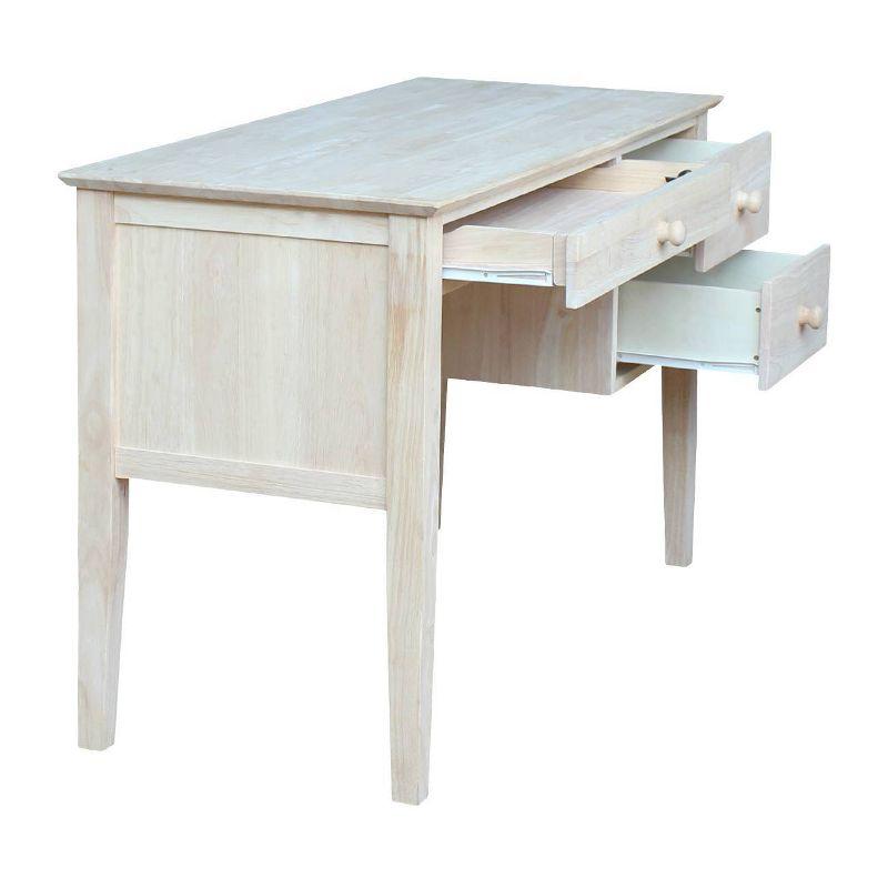 Computer Desk International Concepts: Unfinished Parawood, Brooklyn Style, Writing Desk with Drawer