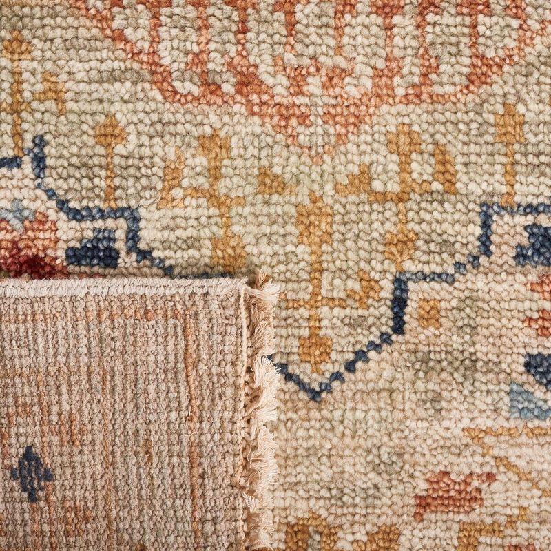 Samarkand SRK165 Hand Knotted Area Rug - Ivory/Rust - 8'9"x11'9" - Safavieh.