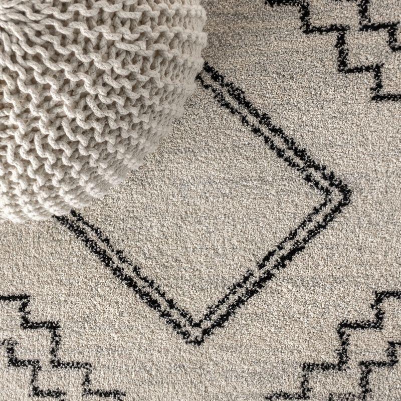 JONATHAN Y Amir Moroccan Beni Souk Cream/Black 8 ft. x 10 ft. Area Rug