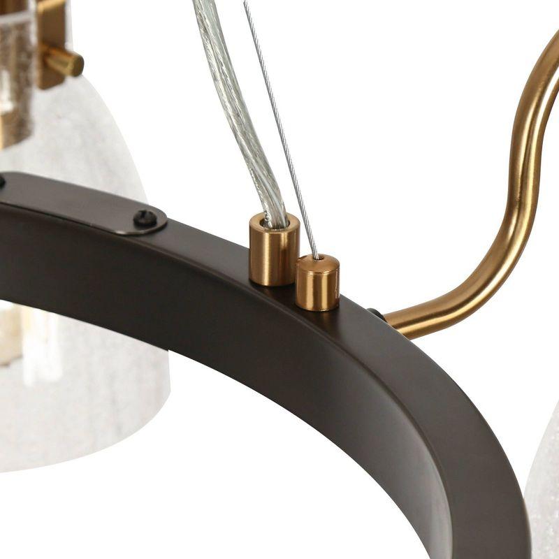 LNC Aidtyrtm 8-Light Matte Black and Polished Gold and Crackled Glass LED Dry Rated Chandelier: UL Listed, Adjustable Height, E26