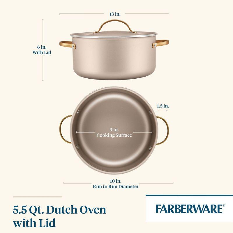 Champagne Aluminum Nonstick 5.5 Quart Dutch Oven with Lid