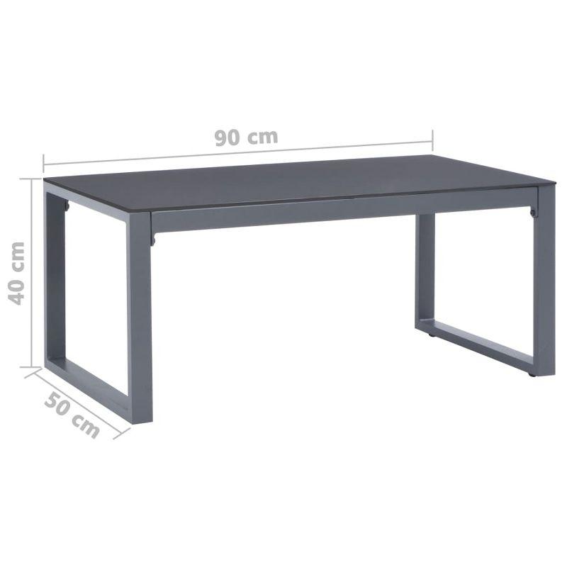 Gray Aluminum Rectangular Minimalist Coffee Table