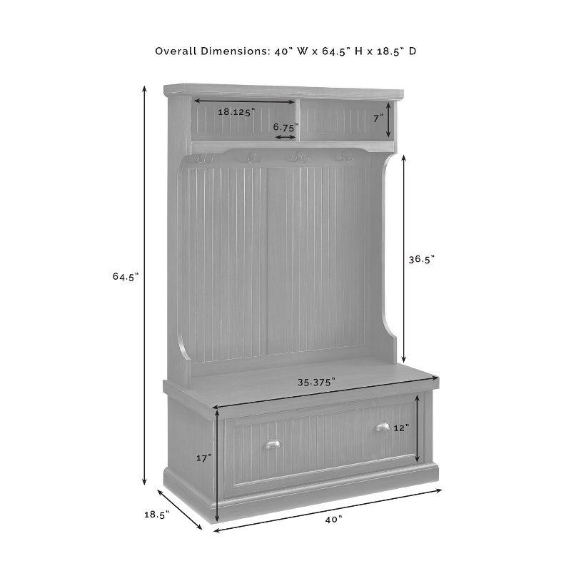 Seaside Hall Tree 40'' Wide with Bench and Shoe Storage