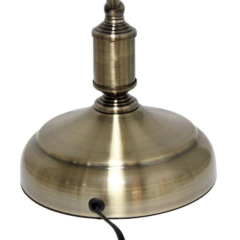 Executive Banker's Desk Lamp with Glass Shade Black - Simple Designs: ETL Listed, Metal Body, Pull Chain