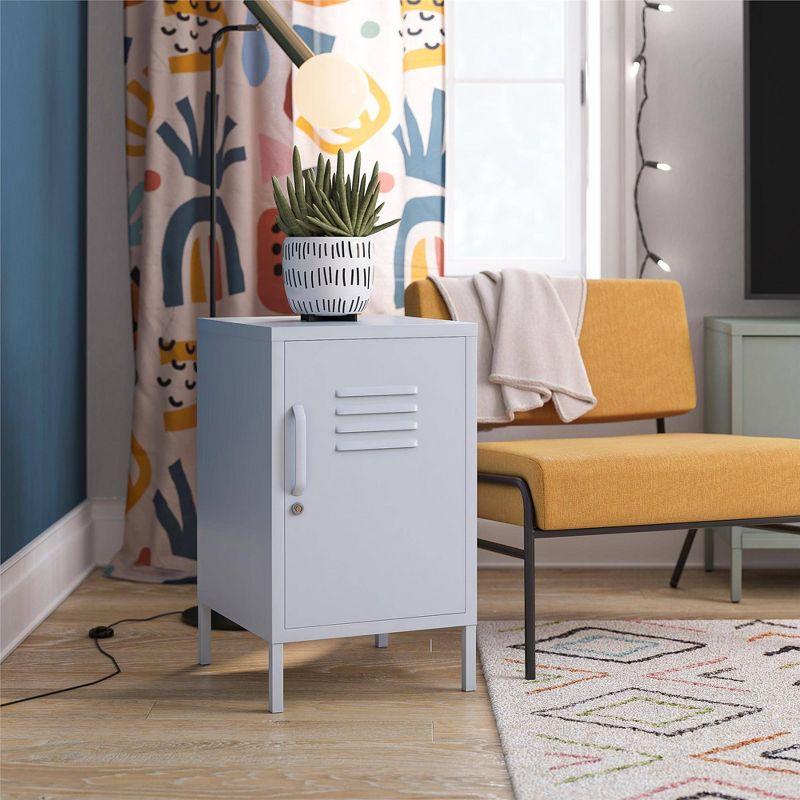 Cache Metal Locker End Table with Storage