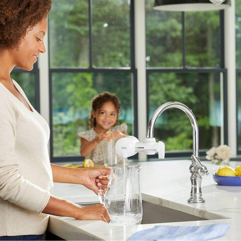 PUR Horizontal White Faucet Mount Water Filtration System