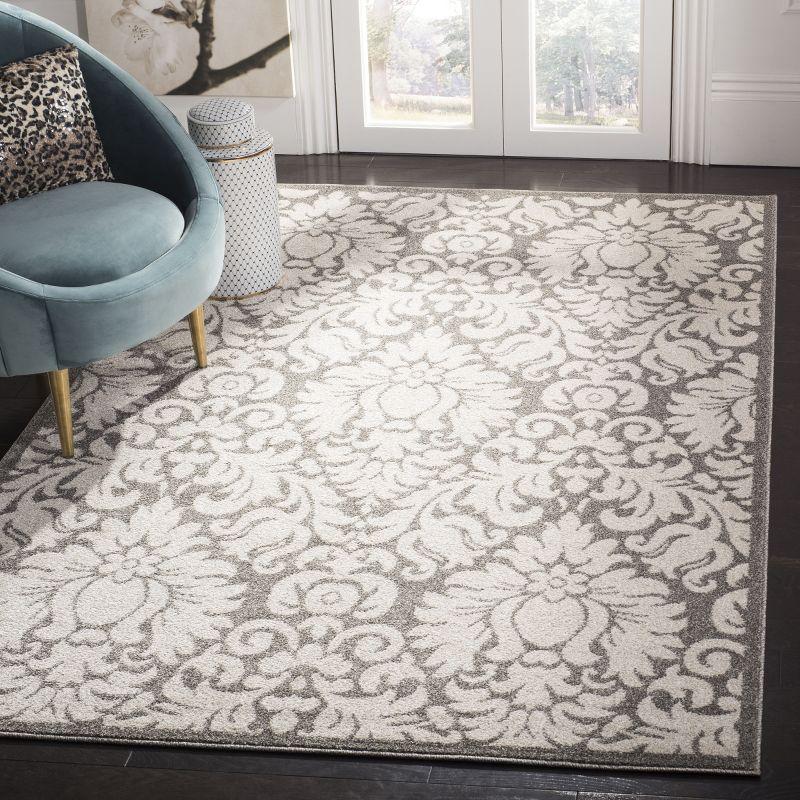 Amherst AMT427 Power Loomed Indoor Area Rug - Dark Grey/Beige - 9'x9' - Safavieh