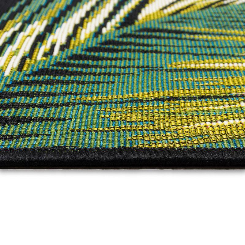 Liora Manne Marina Palm Border Indoor/Outdoor Rug Black 8'10" x 11'9"