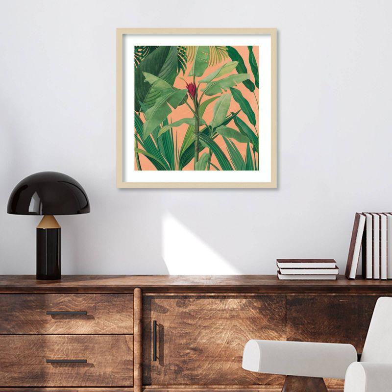 25" x 25" Dramatic Tropical I Boho by Sue Schlabach Wood Framed Wall Art Print - Amanti Art: Botanical Lithograph, Hardwood Frame