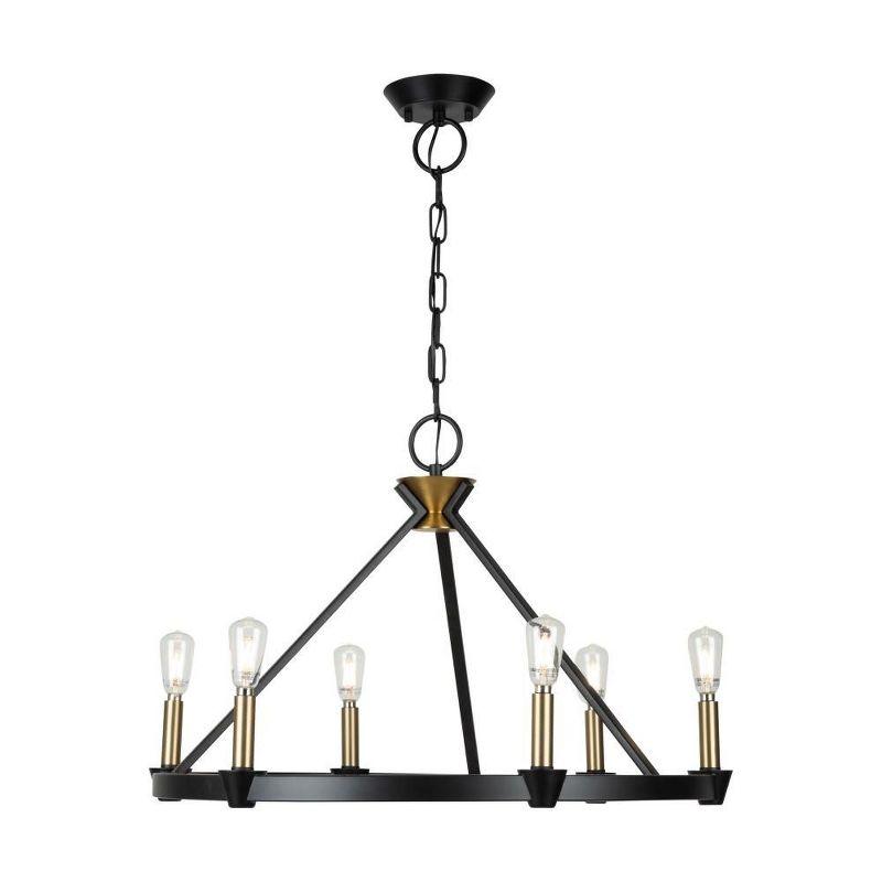 Notting Hill Black and Brass 6-Light Candle Chandelier