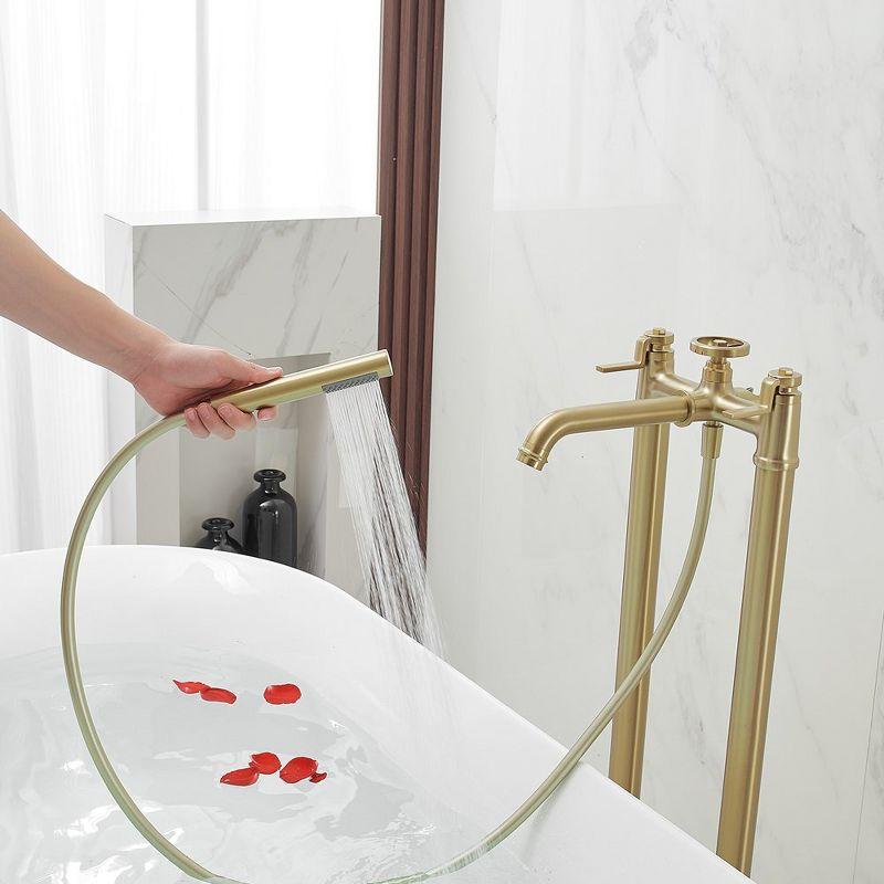 Floor Clawfoot Tub Faucet with Diverter