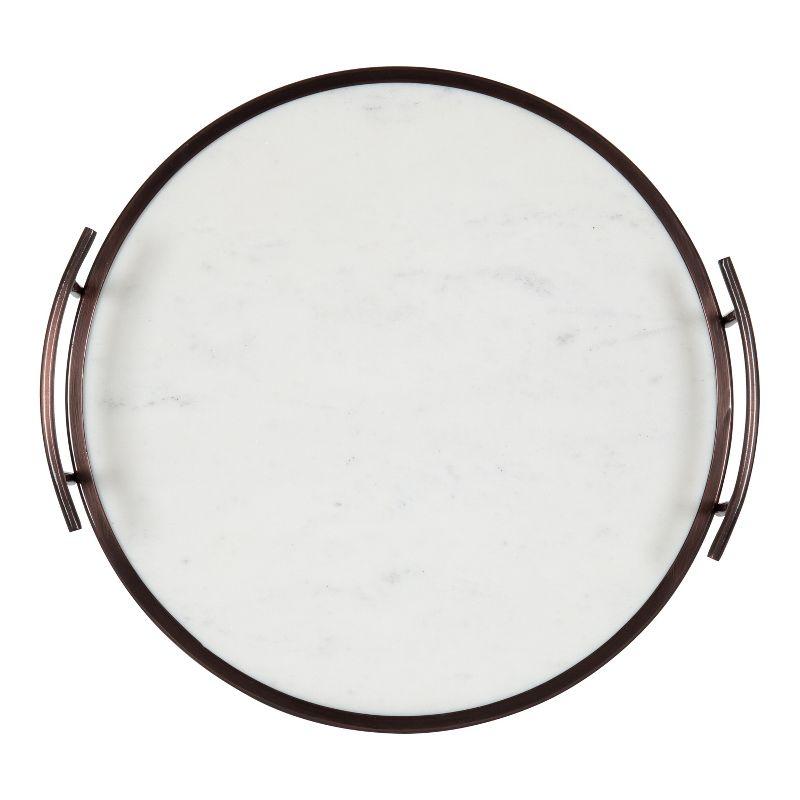 Kate and Laurel Marbury Tray, 14" Diameter, Bronze