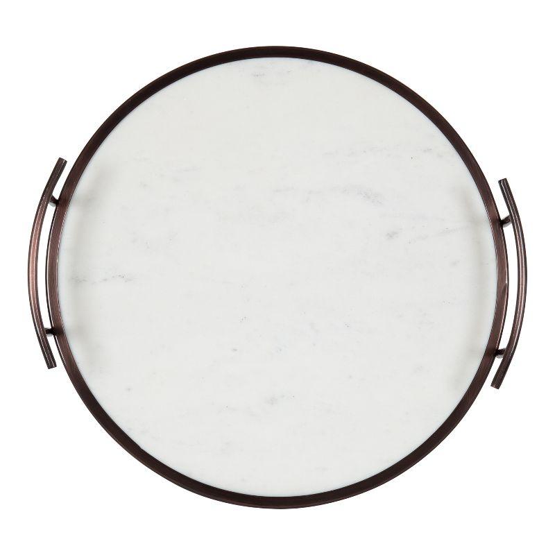 Kate and Laurel Marbury Round Metal Tray