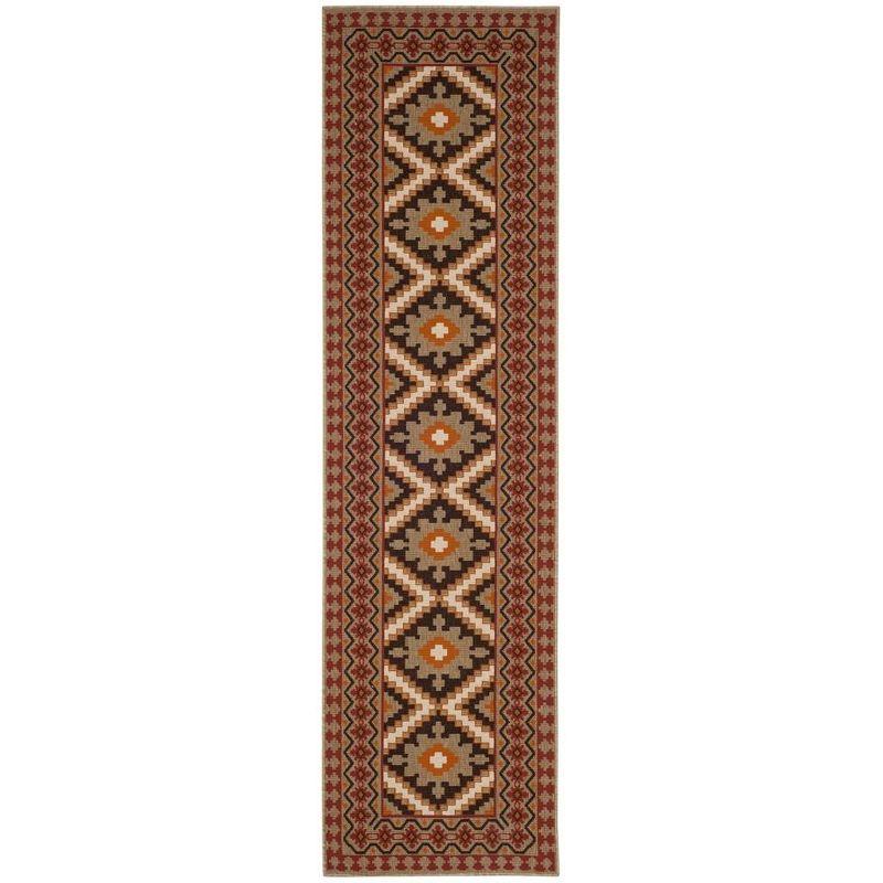 Veranda Red & Natural 27" Washable Synthetic Area Rug