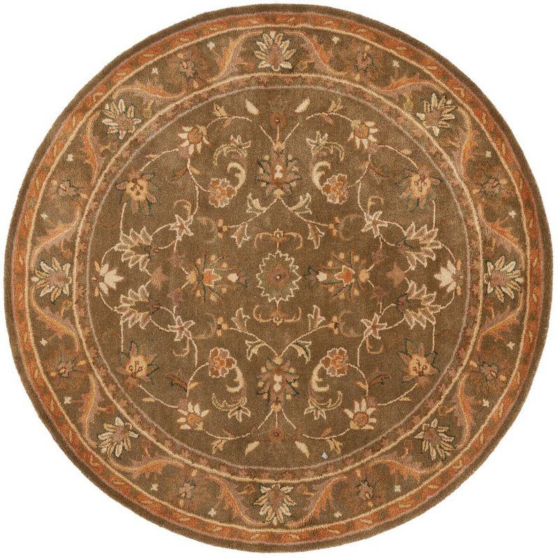 Antiquity AT52 Hand Tufted Indoor Area Rug - Olive/Gold - 3'6" Round - Safavieh