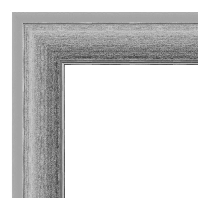 24" x 30" Non-Beveled Peak Polished Nickel Bathroom Wall Mirror - Amanti Art: Rectangle, Wall Mount, Includes Hardware