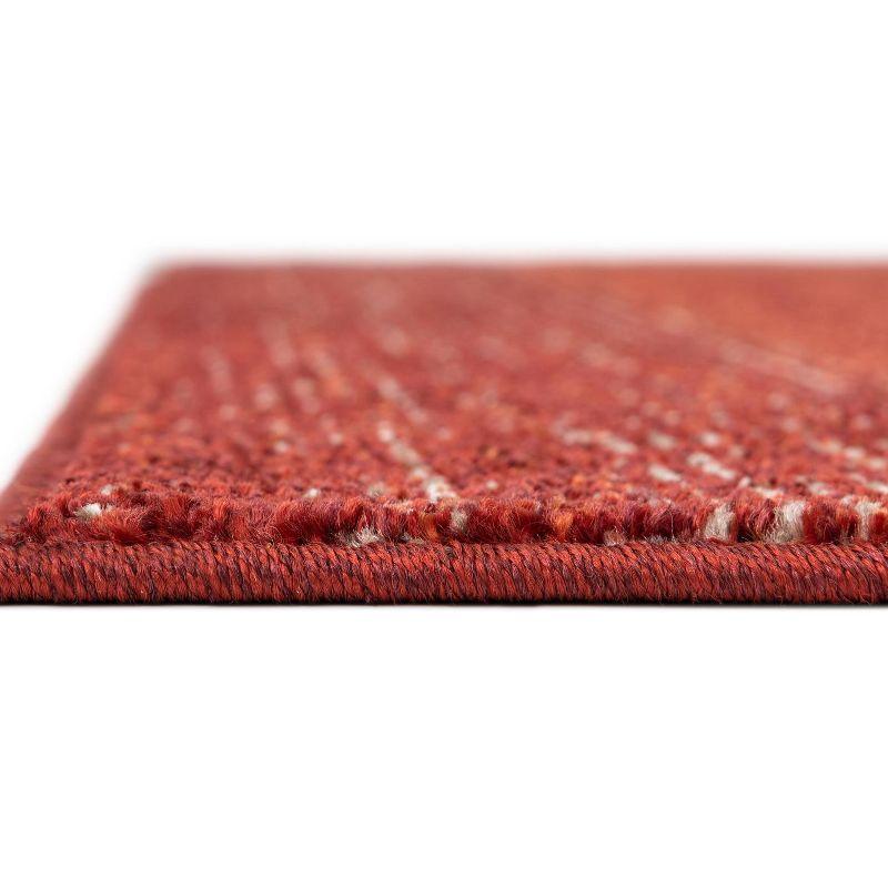 Red Rectangular Tufted Synthetic 8' x 10' Area Rug