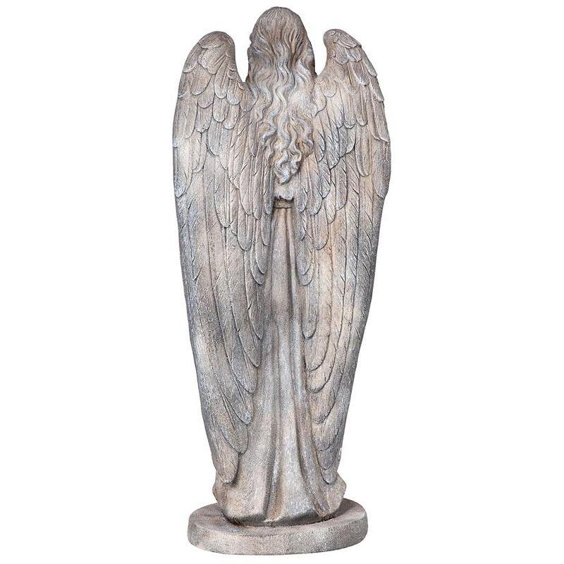 Gray Resin and Stone Praying Angel Statue