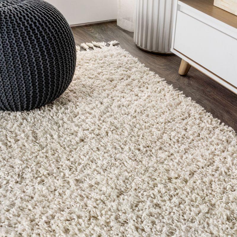 Merida Stacked Grid Shag Area Rug - JONATHAN Y