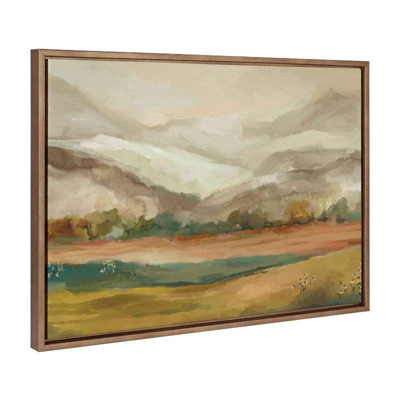 Kate & Laurel All Things Decor 23"x33" Sylvie Mountainscape Framed Canvas Wall Art by Annie Quigley