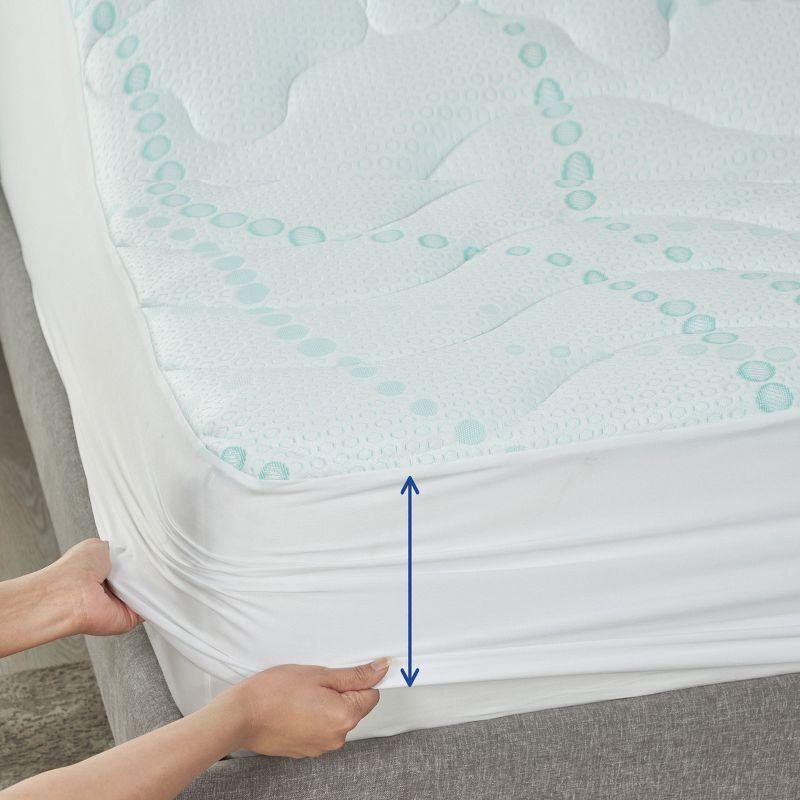 3-Zone Cooling Mattress Pad, Quilted Mattress Pad with Deep Pocket, Fits 8 - 20 Inch Mattress