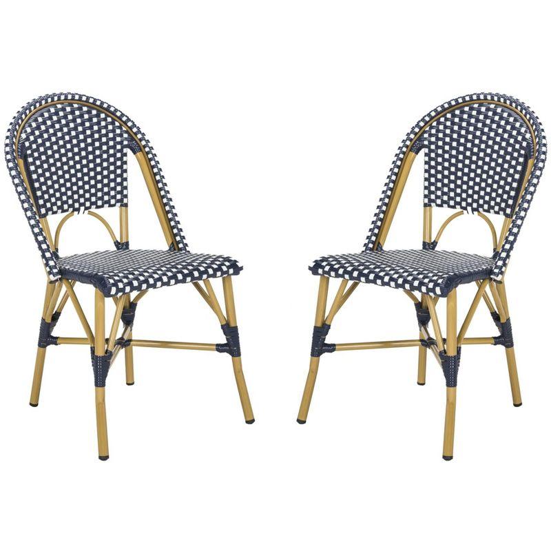 Salcha Side Chair (Set Of 2) - Indoor/Outdoor - FOX5210 - Blue/White - Safavieh