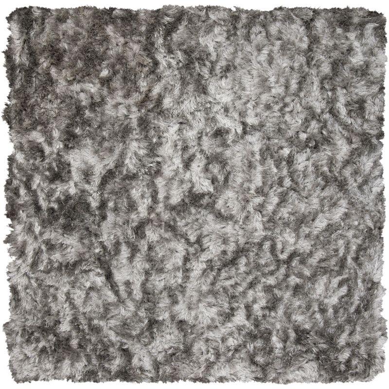 Ocean Shag OCG101 Hand Tufted Indoor Accent Rug - 4'x4' - Silver - Safavieh