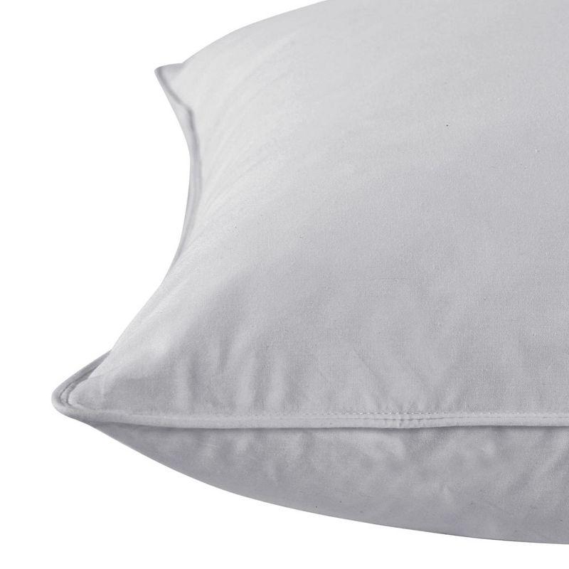 Peace Nest Set of 2 Medium Goose Feather Down Bed Pillow with Cotton Cover, Gray, Standard