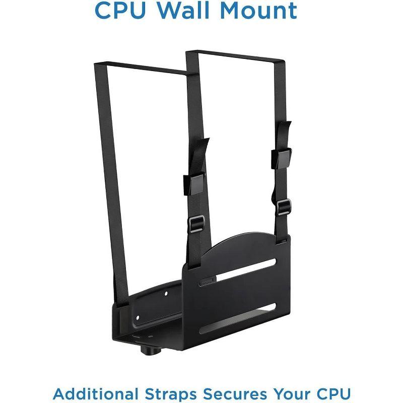 Mount-It! Monitor and Keyboard Wall Mount with CPU Holder, Height Adjustable Standing VESA Keyboard Tray, 25 Inch Wide Platform with Mouse Pad