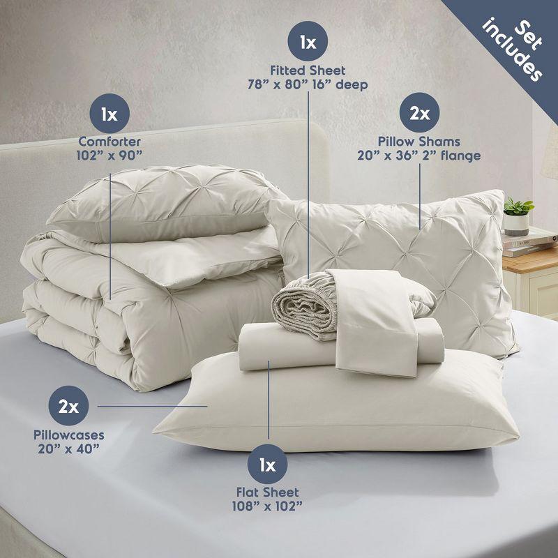 Bed-in-A-Bag Pleated Comforter Set with Bed Sheets