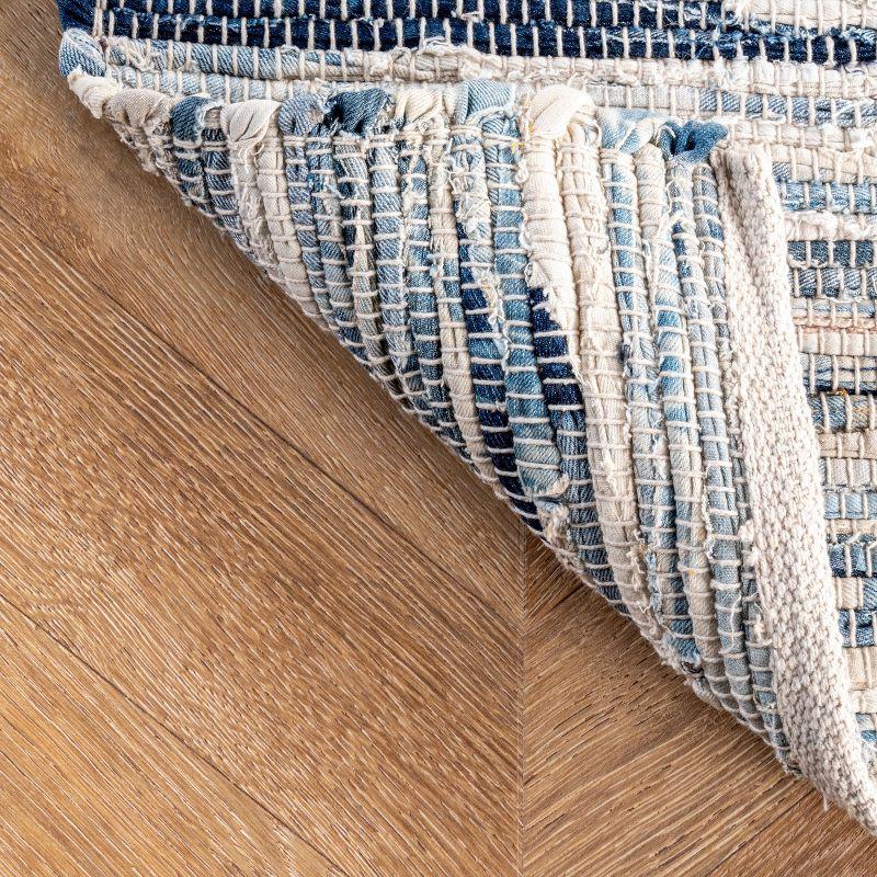 Nuloom Maile Cotton Kitchen Runner Indoor Area Rug - Hallway, Entryway, 2' 6" x 8', Blue