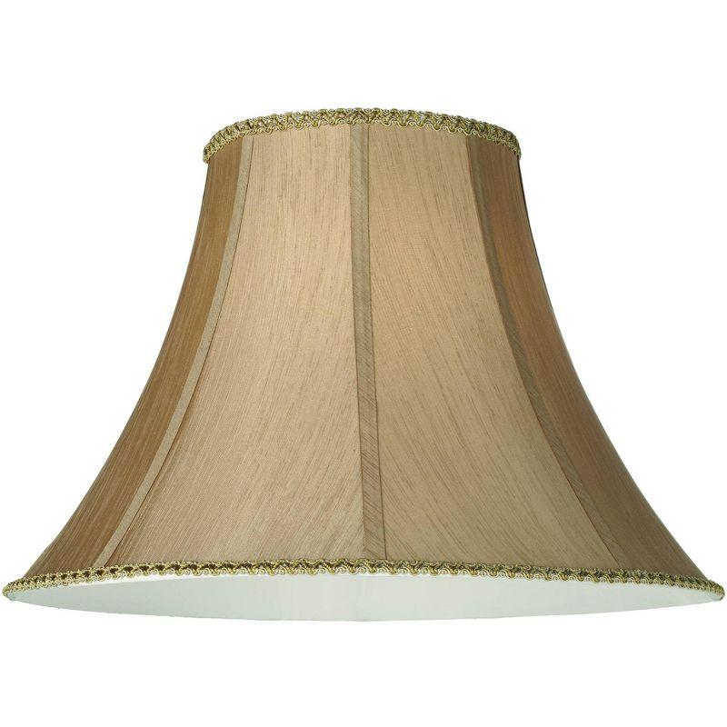 Earthen Gold Large Round Bell Lamp Shade with Harp and Finial