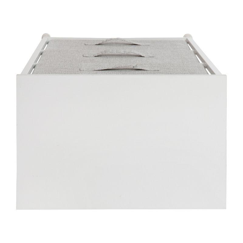 Flash Furniture Malone 3 Drawer Vertical Storage Dresser with Wood Top & Fabric Pull Drawers