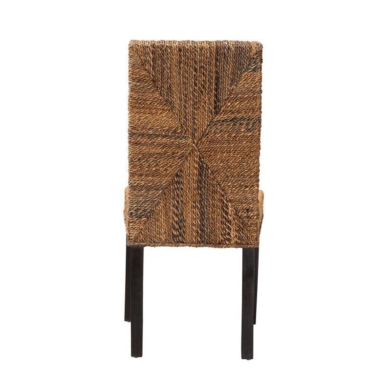 Laymi Bohemian Dark Brown Mahogany and Seagrass Side Chair