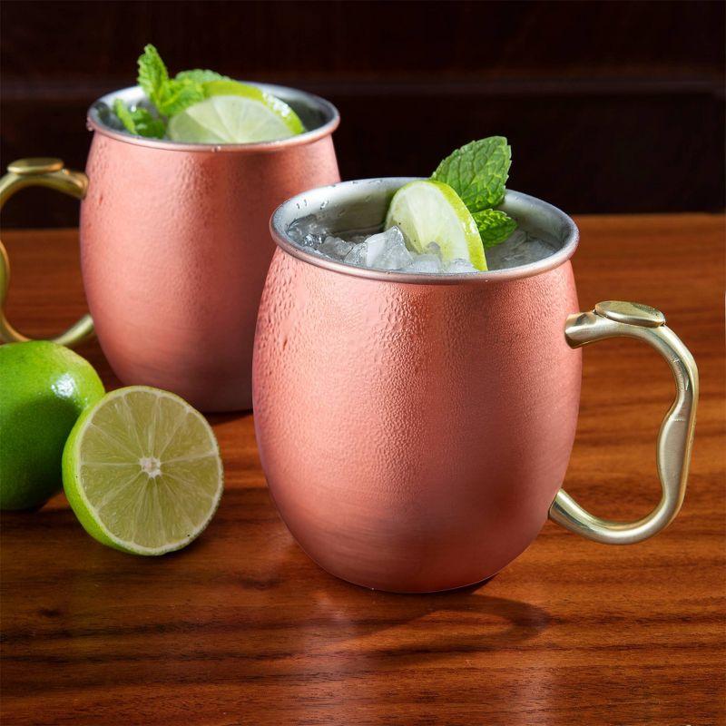 OGGI Oggi Barware 2 Piece 20 Oz Stainless Steel Moscow Mule Mug Set (Set of 2)