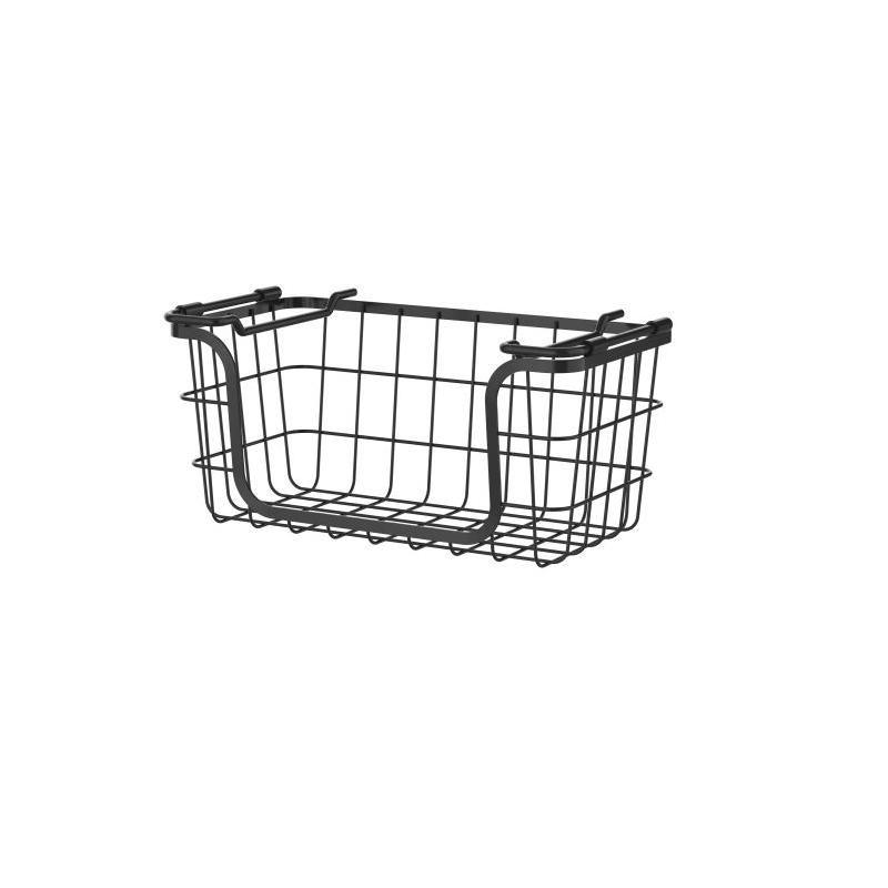 Oceanstar Stackable Metal Wire Storage Basket Set for Pantry, Countertop, Kitchen or Bathroom – Black, Set of 3