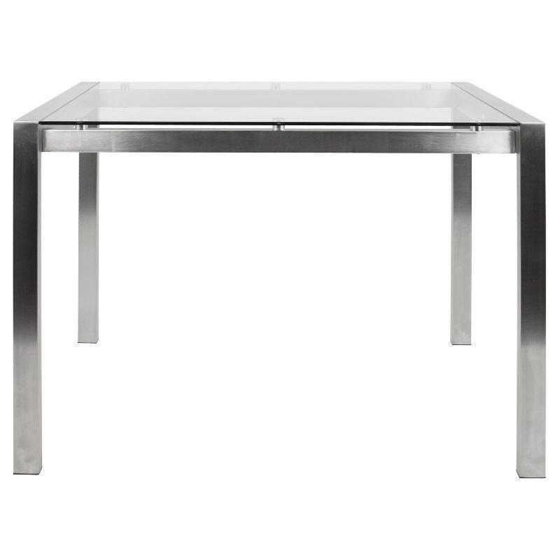 CounterHeight Table Stainless Steel - LumiSource: Contemporary Glass Top, Seats 6, Metal Frame