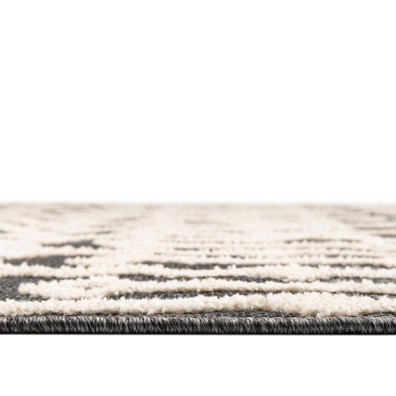 Unique Loom Arlo Collection Area Rug - Lenny (9'  x 12' Rectangle Charcoal/Ivory)