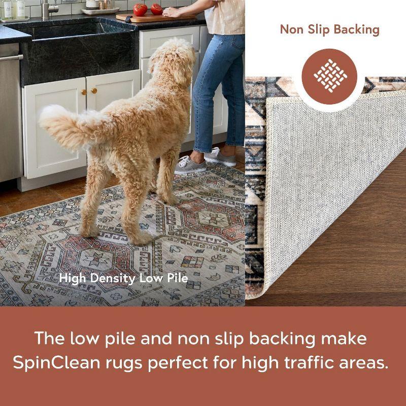 Nuloom 5x8 Machine Washable Rain Haven Vintage Medallion Indoor Area Rug, Rust Non-Slip Backing, Stain Resistant, BedroomLiving Room, Kitchen
