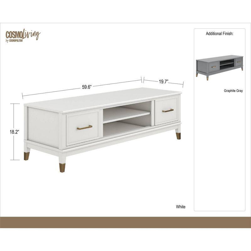 Graphite Gray Engineered Wood TV Stand with Cabinet for 65" TVs